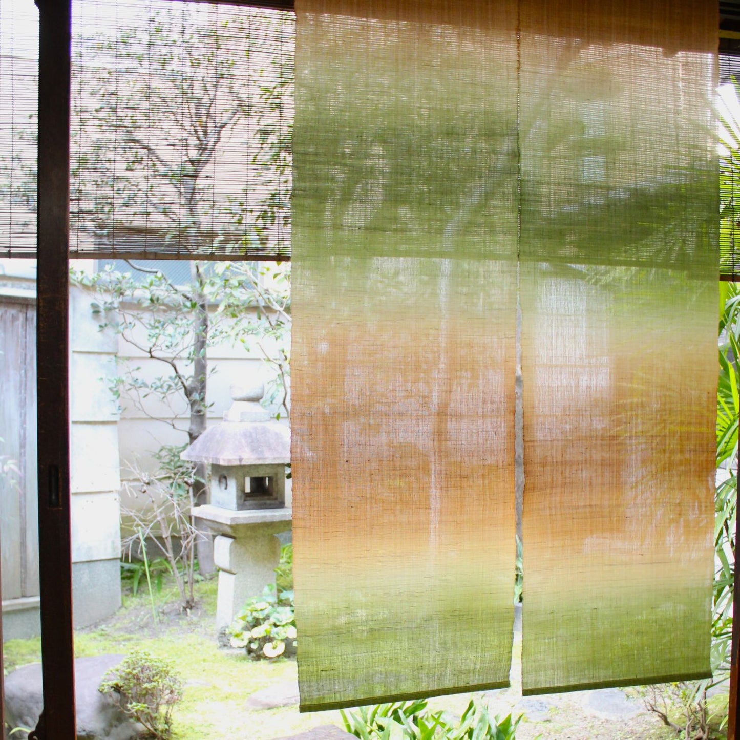 のれん | 引き染め(麻生地) 引き染め・グリーン