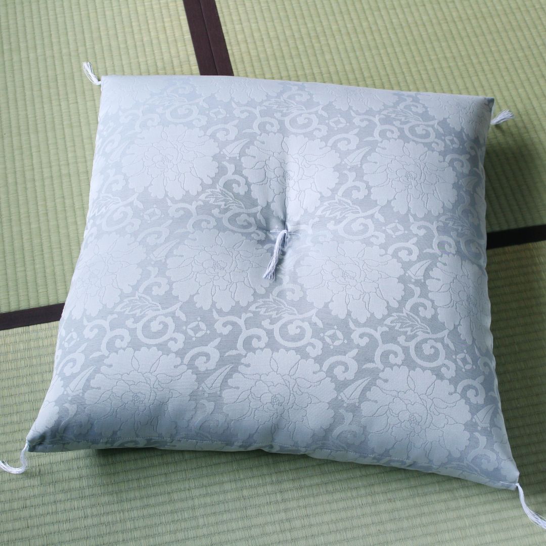 法要座布団 | 麻混牡丹 ・大判サイズ ブルー