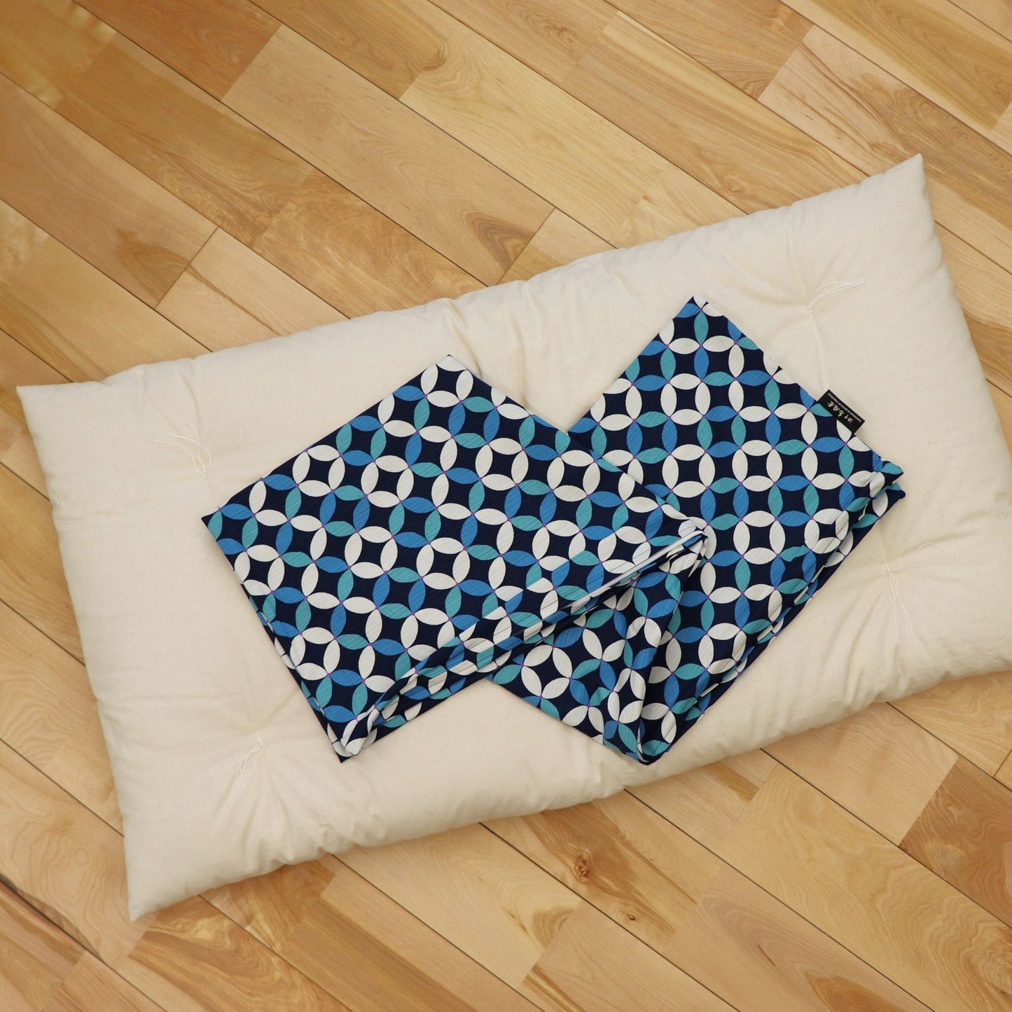 長座布団 | ヌード&洗えるカバーセット(綿生地) カバー:星七宝紺