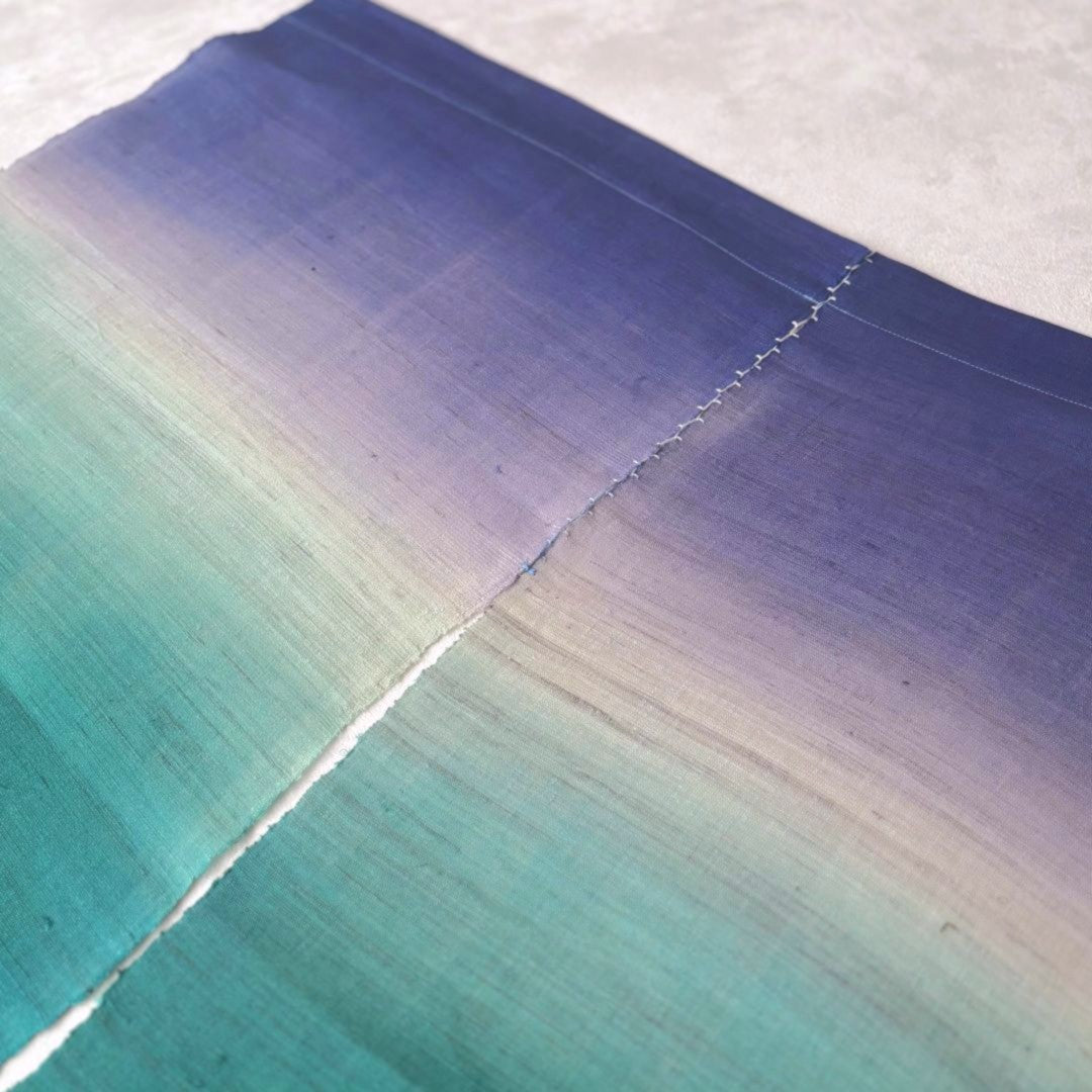 のれん | 引き染め(麻生地) 引き染め・ブルー