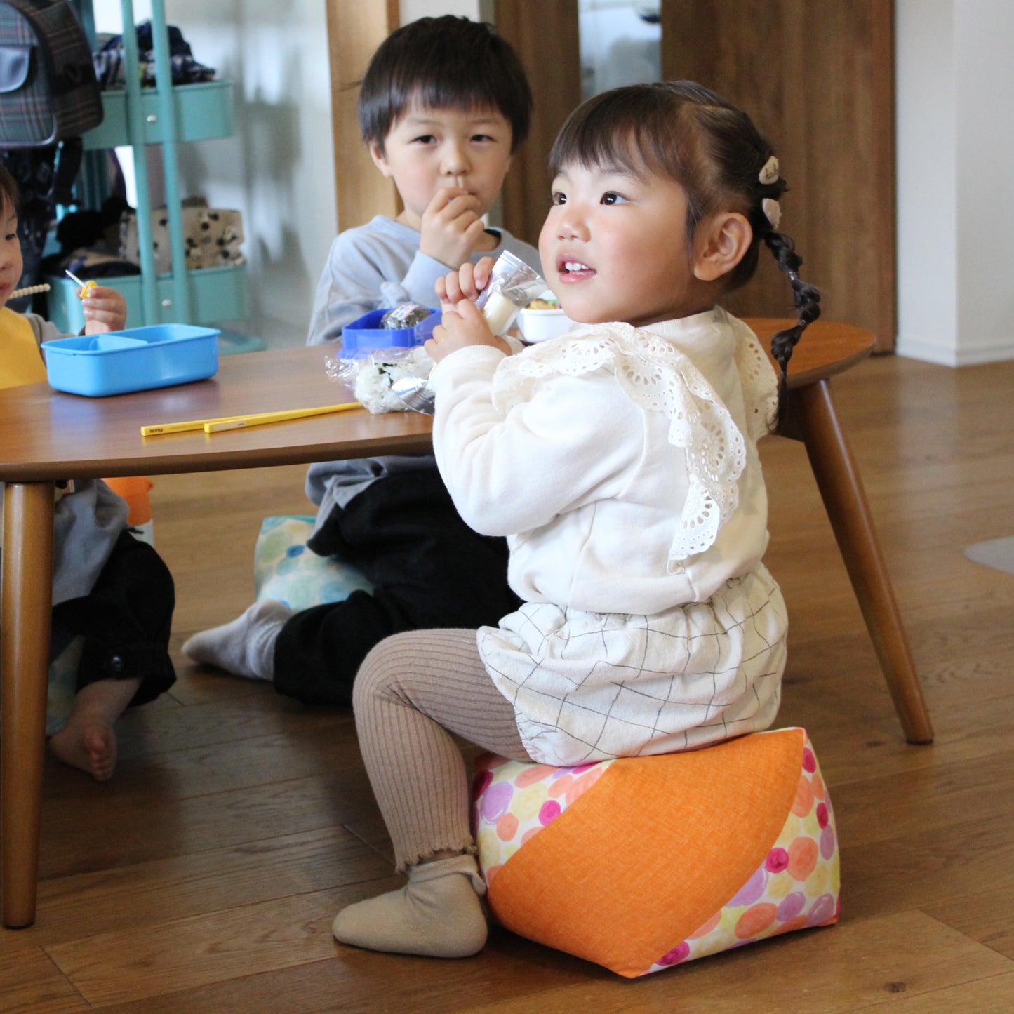 おじゃみキッズ(学と習)| 綿生地 学:43.支子 x しゃぼんはる