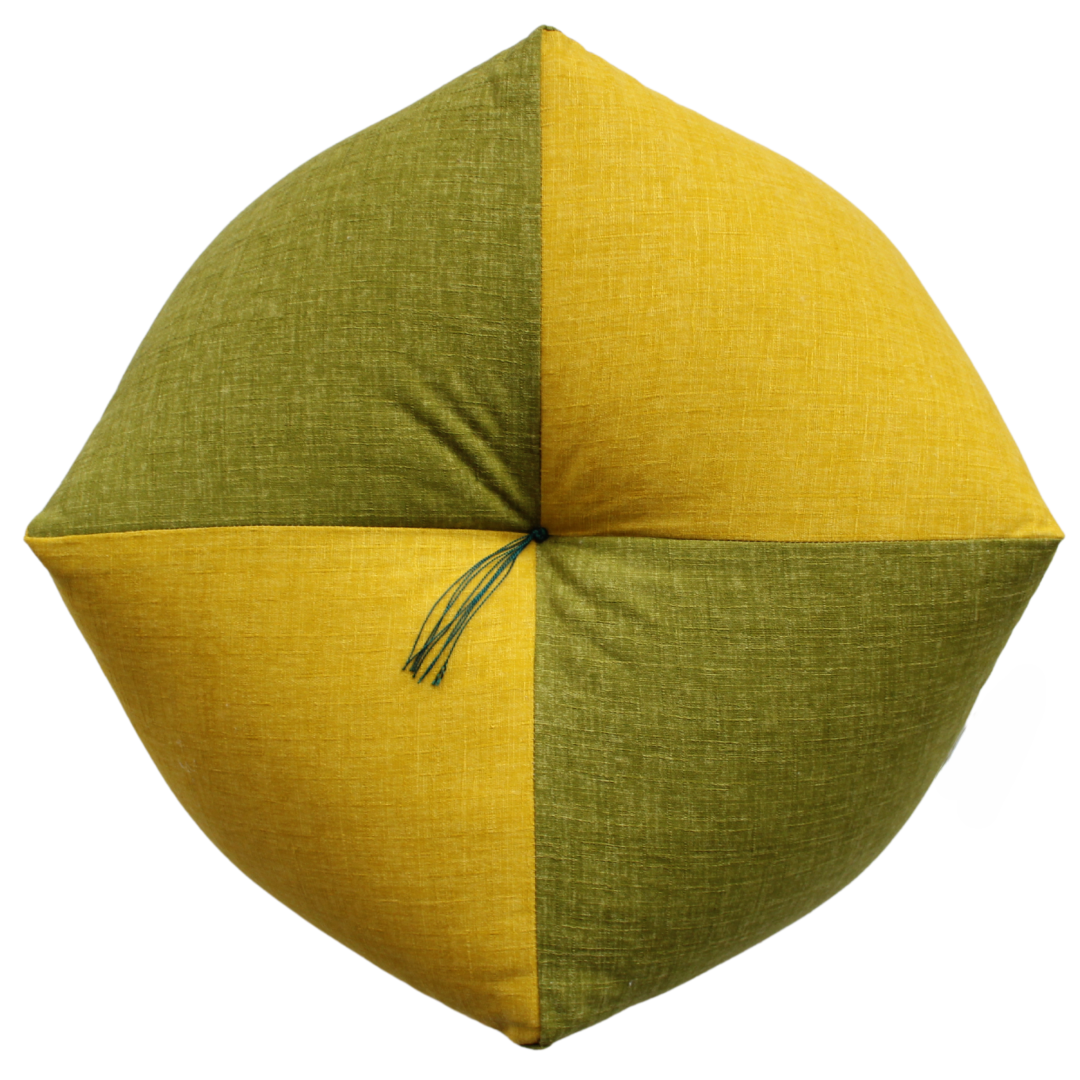 おじゃみ座布団 | 綿生地(S~Lサイズ) 菜の花x萌黄