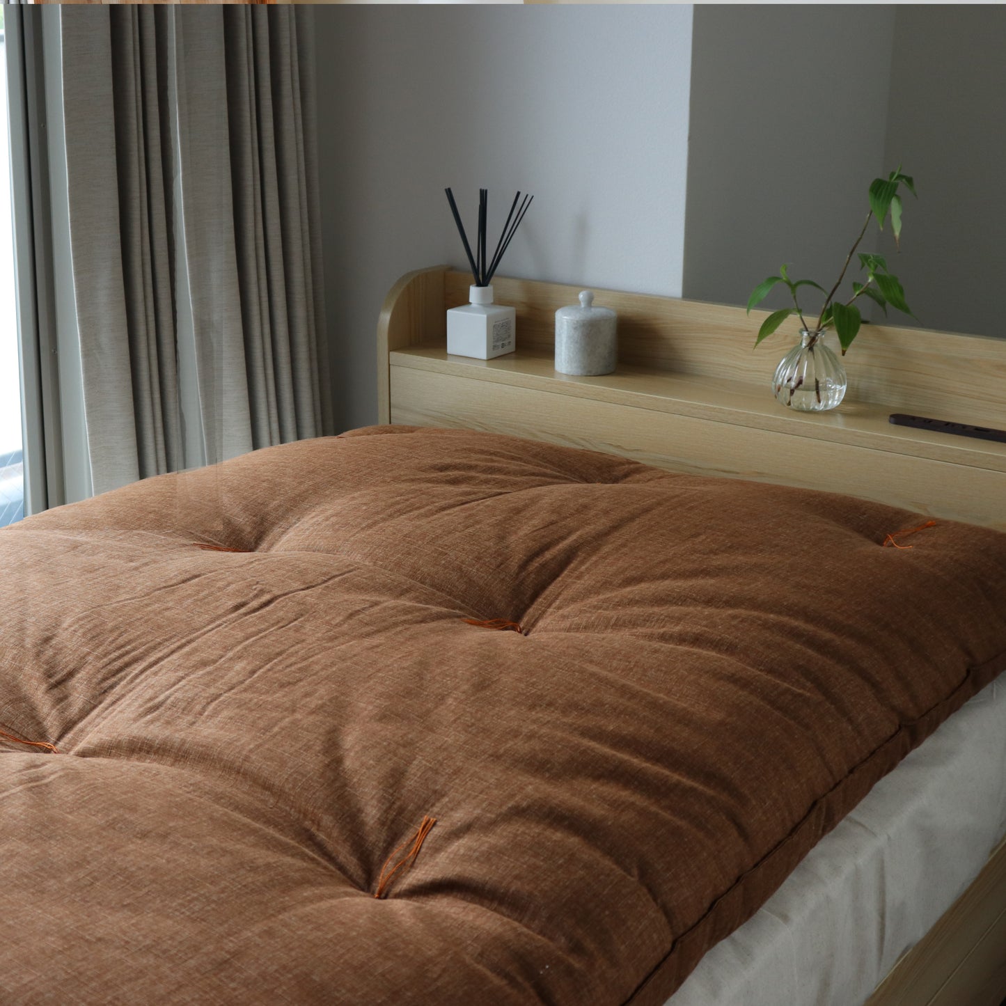 和綴じ敷き布団 黄唐茶