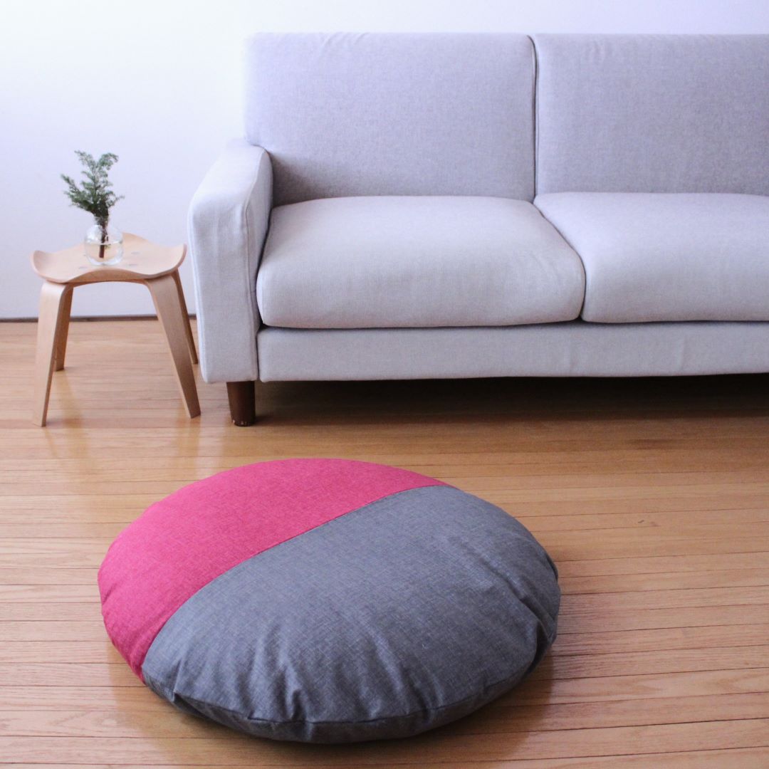 小せんべい座布団 | ヌード&洗えるカバーセット(綿生地) ツートンデザイン|40.躑躅色 / 30. 紙屋紙