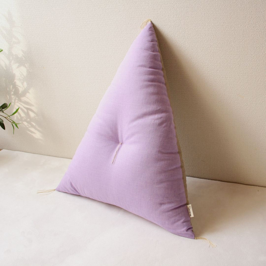 三角座ぶとん | 綿生地 直入れタイプ・レギュラー|リバーシブルデザイン |47.葵色x46.亜麻色