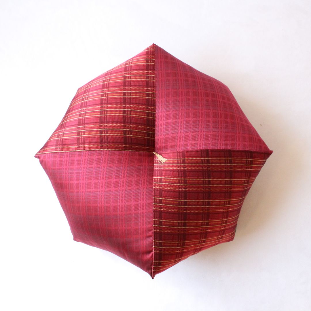 おじゃみセッティ | 西陣織 三枡格子紅