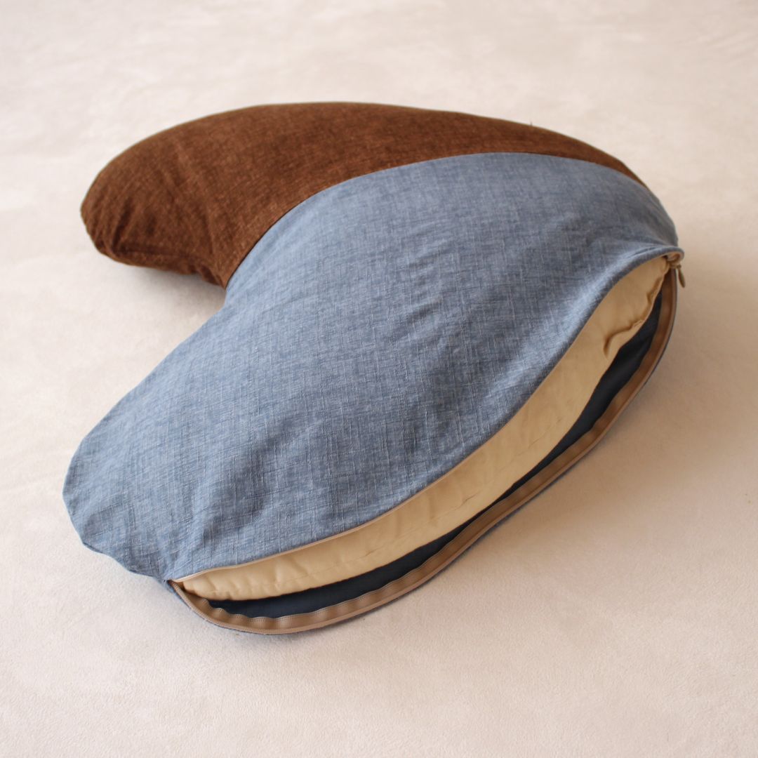 utane(うたね)| 綿生地 大きめの出し入れ口で、カバーの付け外しも簡単 勿忘草x檜皮